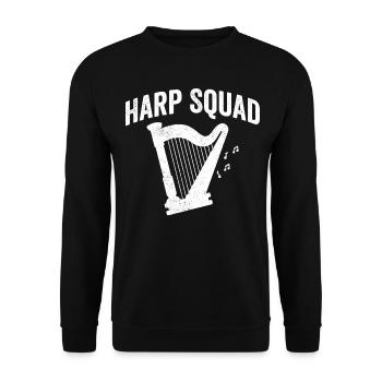Harfenspieler Harfenist - Unisex Pullover - Schwarz - Vorne - Alina (178cm) & Michal (187cm)