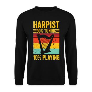 Harfenspieler Harfenist Retro - Unisex Pullover - Schwarz - Vorne - Alina (178cm) & Michal (187cm)