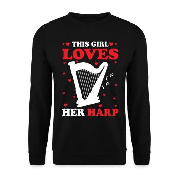 Harfenspieler Harfenist - Unisex Pullover - Schwarz - Vorne - Alina (178cm) & Michal (187cm)