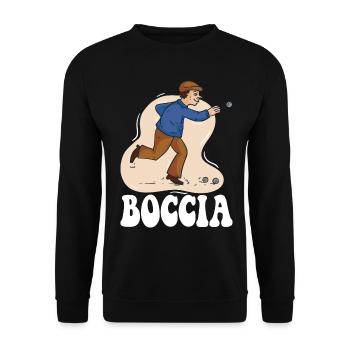 Boccia player Clothing with bocce balls Boccia - Unisex Sweatshirt - black - Front - Alina (178cm) & Michal (187cm)
