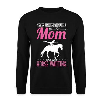 Lustige Pferdesport Voltigieren Mama - Unisex Pullover - Schwarz - Vorne - Alina (178cm) & Michal (187cm)