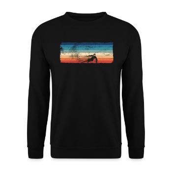 Retro Alpine Downhill Ski Vintage Ski - Unisex Sweatshirt - black - Front - Alina (178cm) & Michal (187cm)