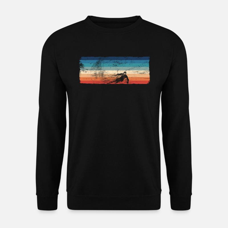 Retro Alpine Downhill Ski Vintage Ski - Unisex Pullover - Schwarz