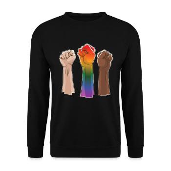 Rainbow Faust steigen zusammen Black - Unisex Pullover - Schwarz - Vorne - Alina (178cm) & Michal (187cm)