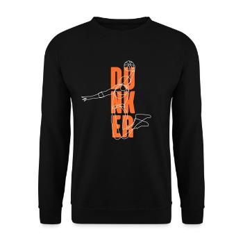 Dunker Basketballspieler Lustiger Slam - Unisex Pullover - Schwarz - Vorne - Alina (178cm) & Michal (187cm)