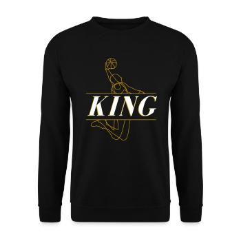 Funny basketball player King Slam - Unisex Sweatshirt - black - Front - Alina (178cm) & Michal (187cm)