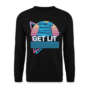 Funny Book Reading Literature - Unisex Sweatshirt - black - Front - Alina (178cm) & Michal (187cm)