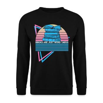 Funny Book Reader Bookworm - Unisex Sweatshirt - black - Front - Alina (178cm) & Michal (187cm)