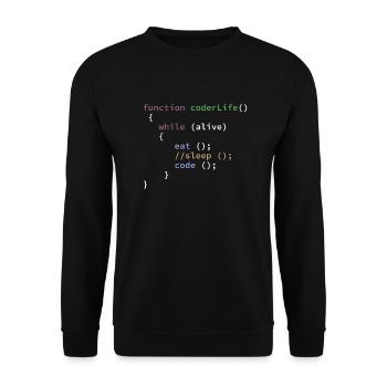 Lustiger Programmierer Life Function - Unisex Pullover - Schwarz - Vorne - Alina (178cm) & Michal (187cm)