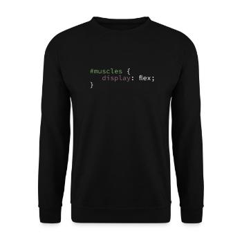 Funny CSS Muscles Flex GYM - Unisex Sweatshirt - black - Front - Alina (178cm) & Michal (187cm)