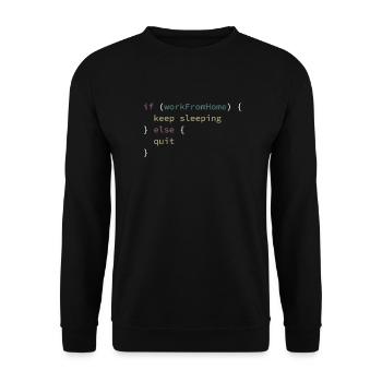 Lustige Arbeit von zu Hause aus Computer - Unisex Pullover - Schwarz - Vorne - Alina (178cm) & Michal (187cm)