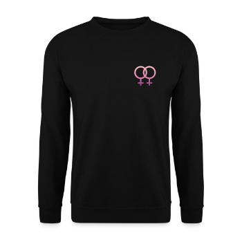 Lesbian Pride Gender Symbol Venus - Unisex Sweatshirt - black - Front - Alina (178cm) & Michal (187cm)