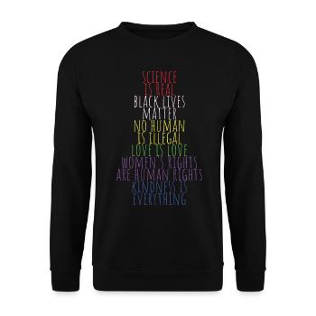 La science est la vraie vie noire - Sweat-shirt Unisexe - noir - Devant - Alina (178cm) & Michal (187cm)