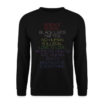 La science est un véritable BLM Droits de l’homme - Sweat-shirt Unisexe - noir - Devant - Alina (178cm) & Michal (187cm)