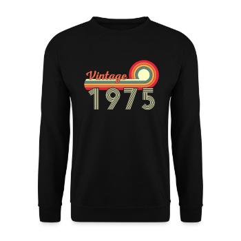 47ème anniversaire Millésime Né en 1975 - Sweat-shirt Unisexe - noir - Devant - Alina (178cm) & Michal (187cm)