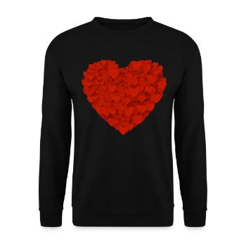Sweet wedding proposal, red love heart, - Unisex Sweatshirt - black - Front - Alina (178cm) & Michal (187cm)