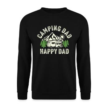 Campsite Dad Happy Dad Camping Motorhome - Unisex Sweatshirt - black - Front - Alina (178cm) & Michal (187cm)