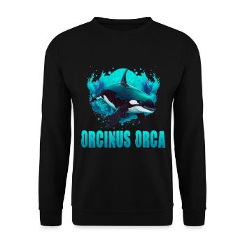 ORCINUS ORCA für einen Orca-Liebhaber und - Unisex Pullover - Schwarz - Vorne - Alina (178cm) & Michal (187cm)