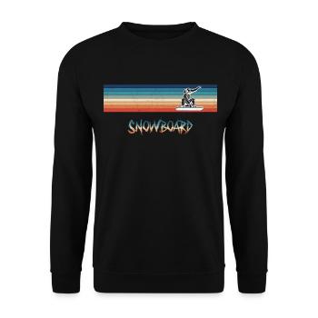 Retro Snowboard Freestyle Vintage - Unisex Pullover - Schwarz - Vorne - Alina (178cm) & Michal (187cm)