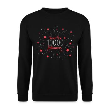 10,000 followers Thank You Fans Social - Unisex Sweatshirt - black - Front - Alina (178cm) & Michal (187cm)