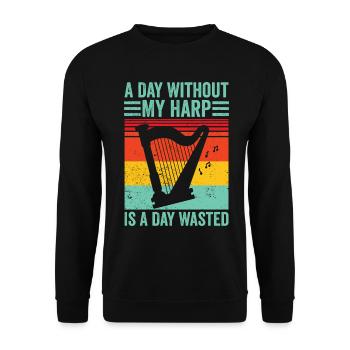 Harpiste Harpiste Rétro - Sweat-shirt Unisexe - noir - Devant - Alina (178cm) & Michal (187cm)