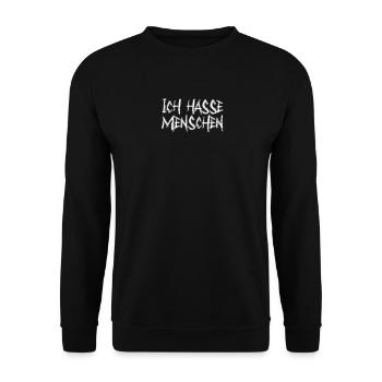 Ich hasse Menschen - Unisex Pullover - Schwarz - Vorne - Alina (178cm) & Michal (187cm)