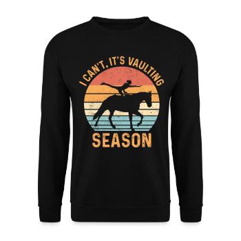 Je ne peux pas, c’est la saison de la voltige des chevaux - Sweat-shirt Unisexe - noir - Devant - Alina (178cm) & Michal (187cm)
