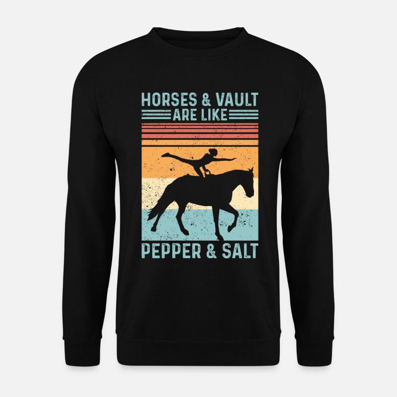 Drôle d’équitation saut rétro - Sweat-shirt Unisexe - noir