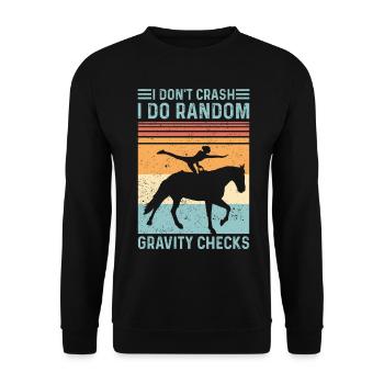 Random Check Gravity Vaulting Retro - Unisex Sweatshirt - black - Front - Alina (178cm) & Michal (187cm)