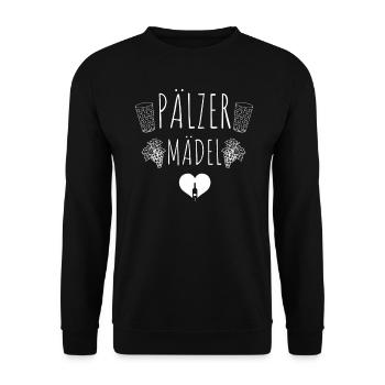 Lustiges Pälzer Mädel Weinfest - Unisex Pullover - Schwarz - Vorne - Alina (178cm) & Michal (187cm)