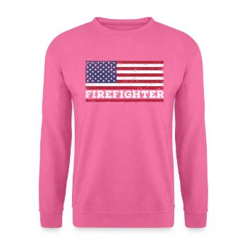 Drapeau des États-Unis Fireman America - Sweat-shirt Unisexe - rose - Devant