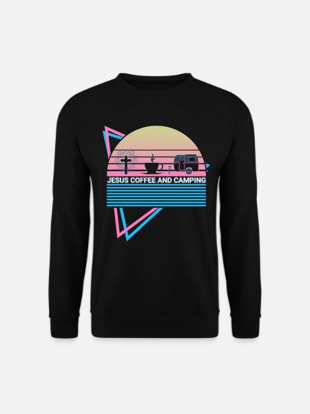 Christian Camper Camping Retro - Unisex Sweatshirt - black