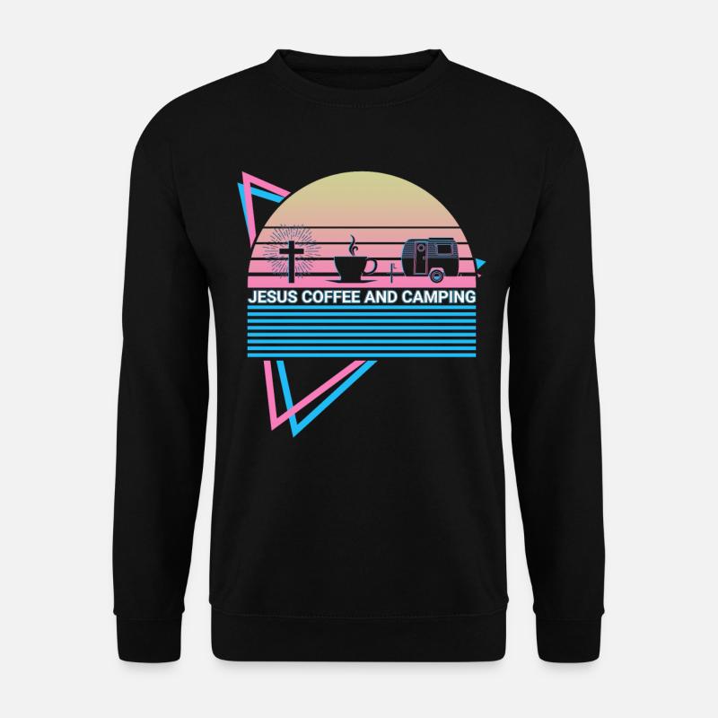 Christian Camper Camping Retro - Unisex Sweatshirt - black