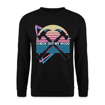 Funny Carpenter Retro Carpentry - Unisex Sweatshirt - black - Front - Alina (178cm) & Michal (187cm)
