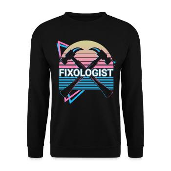 Funny Carpenter Retro Carpentry - Unisex Sweatshirt - black - Front - Alina (178cm) & Michal (187cm)