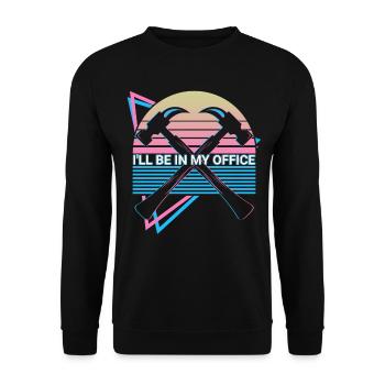 Funny Carpenter Retro Carpentry - Unisex Sweatshirt - black - Front - Alina (178cm) & Michal (187cm)