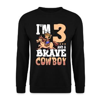 I'm 3 - Boy Cowboy - Unisex Sweatshirt - black - Front - Alina (178cm) & Michal (187cm)