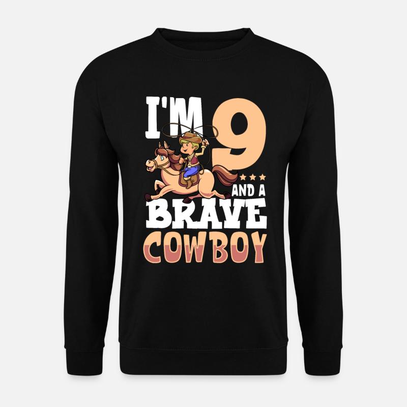 I'm 9 - Boy Cowboy - Unisex Sweatshirt - black