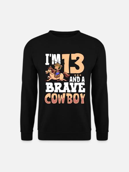 Ich bin 13 - Jungen Cowboy - Unisex Pullover - Schwarz