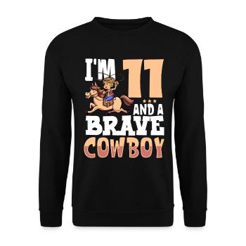I'm 11 - Boy Cowboy - Unisex Sweatshirt - black - Front - Alina (178cm) & Michal (187cm)