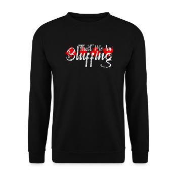 Drôle croyez-moi, je bluffe le jeu - Sweat-shirt Unisexe - noir - Devant - Alina (178cm) & Michal (187cm)