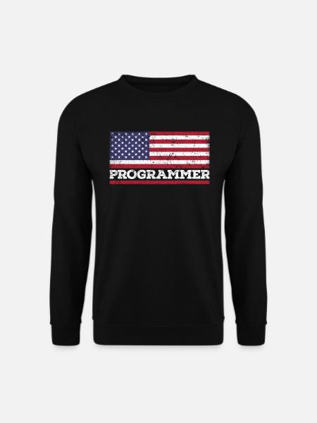 USA Flag Programmer Amerika Programmer - Unisex Pullover - Schwarz