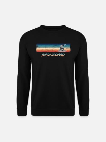 Retro Snowboard Distressed Vintage - Unisex Pullover - Schwarz