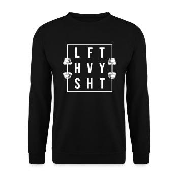 Drôle LFT HVY SHT Lift Lifter - Sweat-shirt Unisexe - noir - Devant - Alina (178cm) & Michal (187cm)