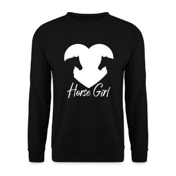 Amour équitation Chevaux Cœur de cheval - Sweat-shirt Unisexe - noir - Devant - Alina (178cm) & Michal (187cm)