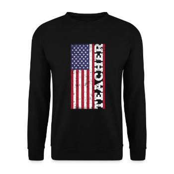 Professeurs patriotiques américains - Sweat-shirt Unisexe - noir - Devant - Alina (178cm) & Michal (187cm)