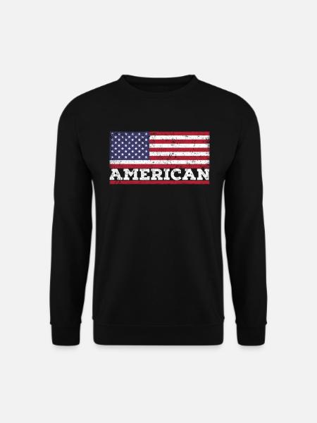 USA Flag American Patriotic - Unisex Sweatshirt - black