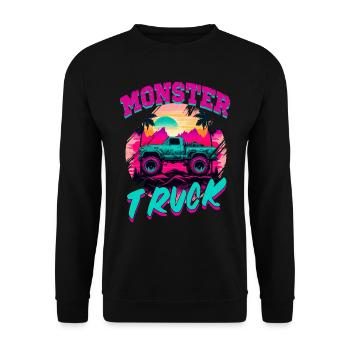 Monster Truck für Männer und Jungen - Unisex Pullover - Schwarz - Vorne - Alina (178cm) & Michal (187cm)