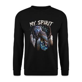 My Spirit für einen Esoteriker Esoterikerin - Unisex Pullover - Schwarz - Vorne - Alina (178cm) & Michal (187cm)