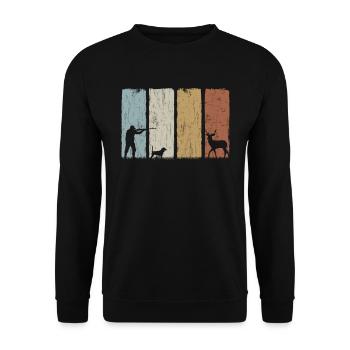 Hunter Hunting Deer Huntsman - Unisex Sweatshirt - black - Front - Alina (178cm) & Michal (187cm)